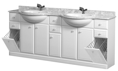 Тумба с мраморной столешницей и двумя умывальниками Богатырь Б-195-01х2-М (ST-54)